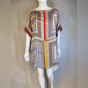 NWOT - Shamask Colorful, Oversized Silk Tunic Dress